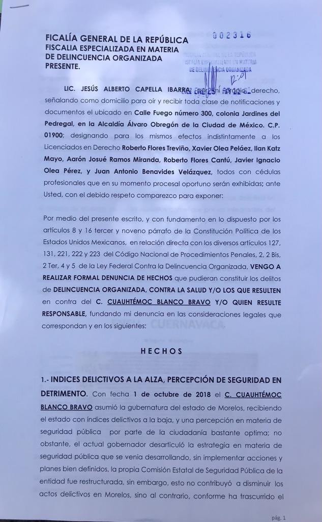 Alberto Capella presenta denuncia contra Cuauhtémoc Blanco por delincuencia organizada 2