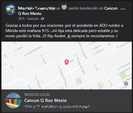 ADO no ha dado la cara tras accidente en carretera Cancún – Mérida