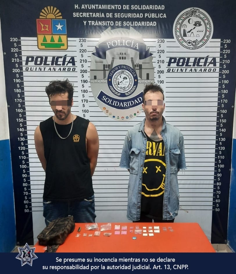 Detienen a dos narcovendedores con mariguana y LSD en Playa del Carmen