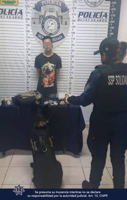 Detectan drogas en la mochila de un pasajero de van foránea en Playa del Carmen 