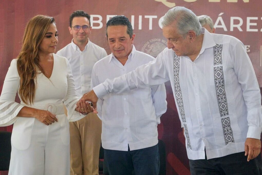 Mara Lezama acompaña a AMLO en histórico arranque de obras en Cancún