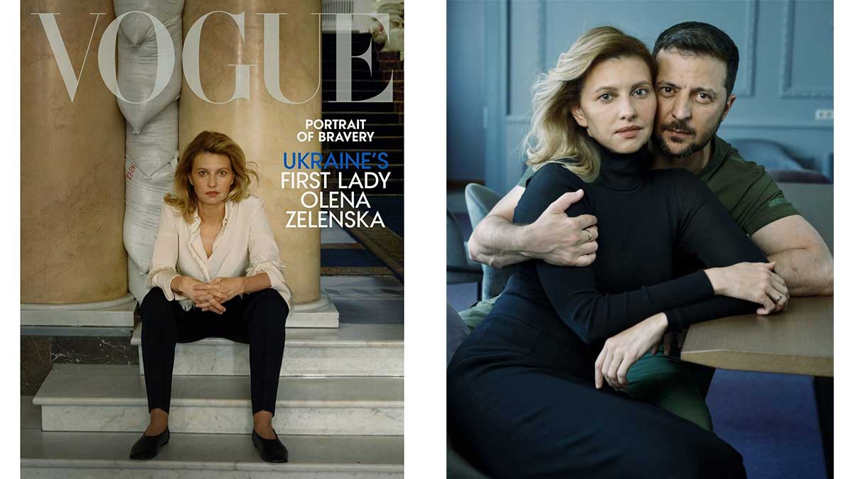 Olena Zelenska y Volodímir Zelenski causan revuelo por fotos en Vogue