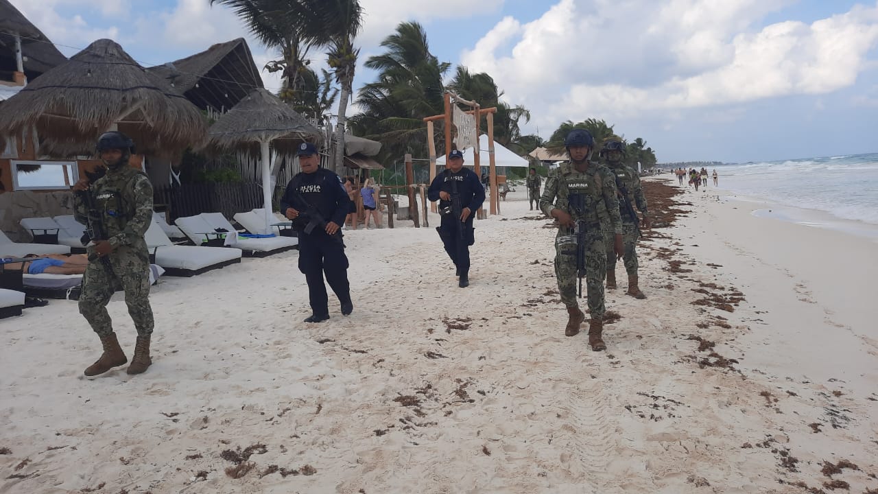 SSP de Quintana Roo realiza operativo de vigilancia en playas de Tulum
