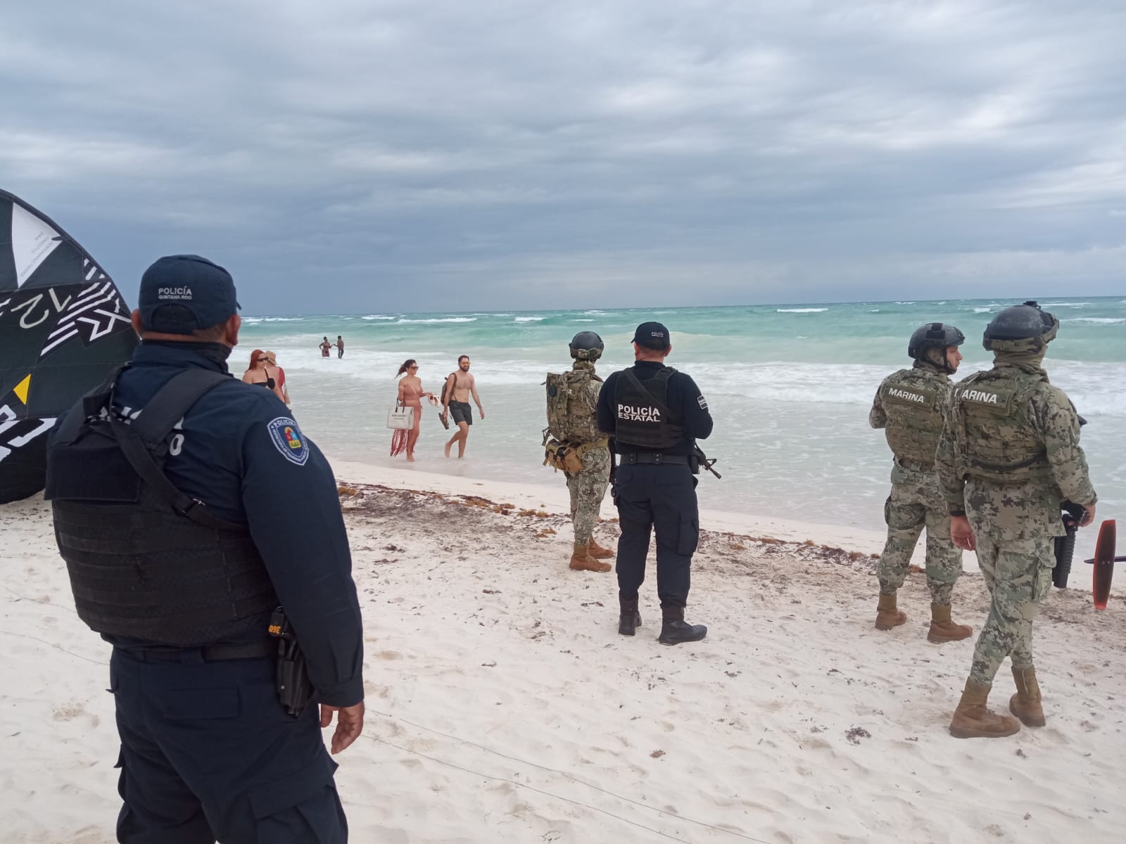 SSP de Quintana Roo realiza operativo de vigilancia en playas de Tulum
