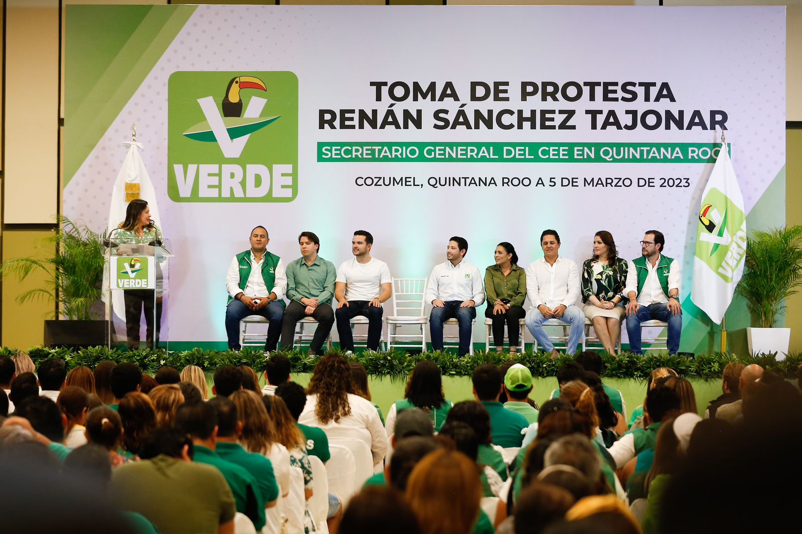 Renán Sánchez Tajonar convoca a la unidad al rendir protesta como dirigente de PVEM en Quintana Roo