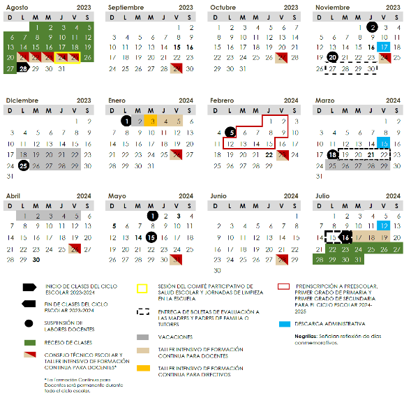 Calendario SEP 2023-2024: Estos son los puentes, días festivos y vacaciones que habrá